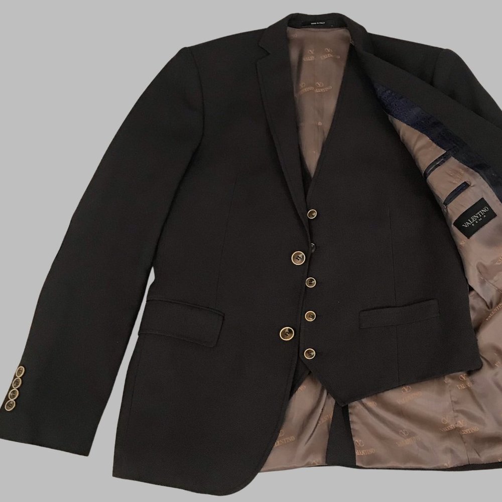 Valentino Blazer & Vest (48R - Medium, Brown, Men)